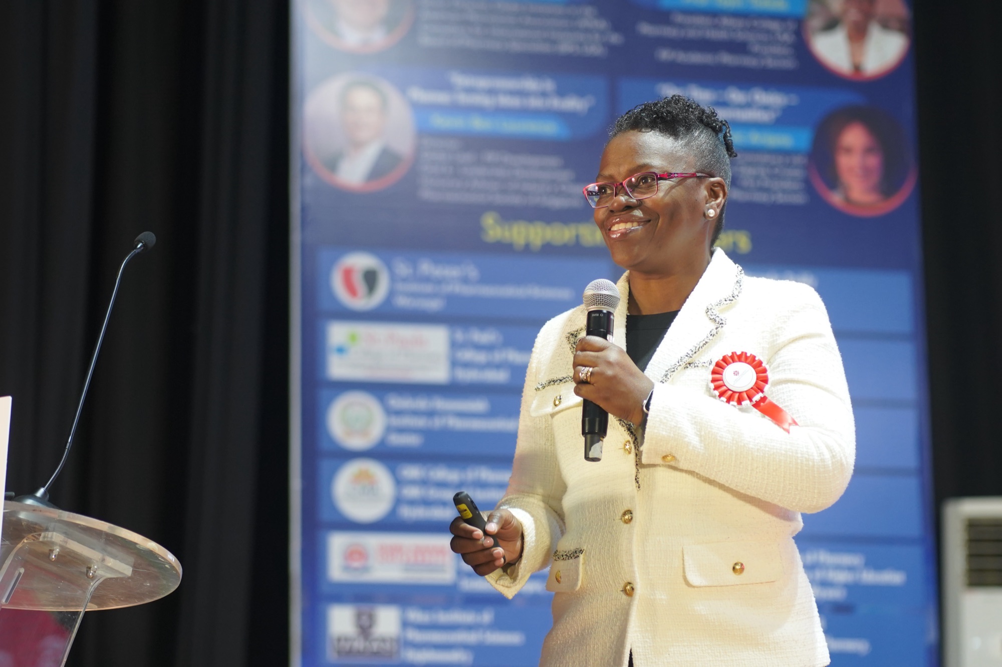 Prof. Toyin Tofade speaking at a leadership summit